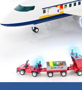 Demkia Large City Passenger Airplane Toy Building Set, 1088 PCS Building Blocks with Airport Term...
