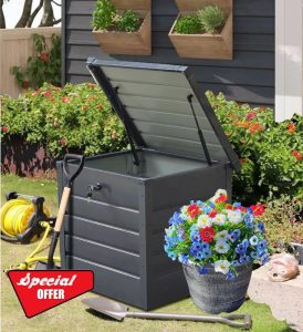 Groundlevel 200L Extra Strong Metal Garden Storage Box