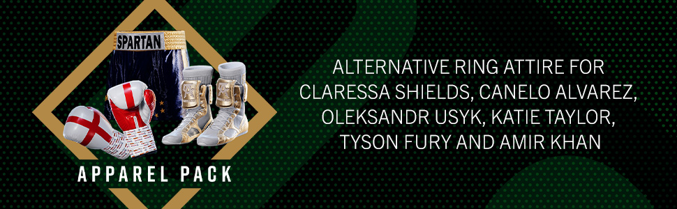 Apparel Pack - alternative ring attire for claressa shields, canelo alvarez, oleksandr usyk