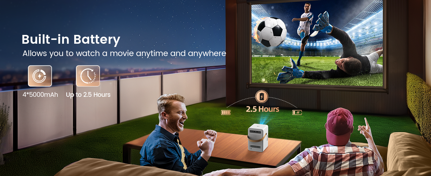portable Projector built in battery