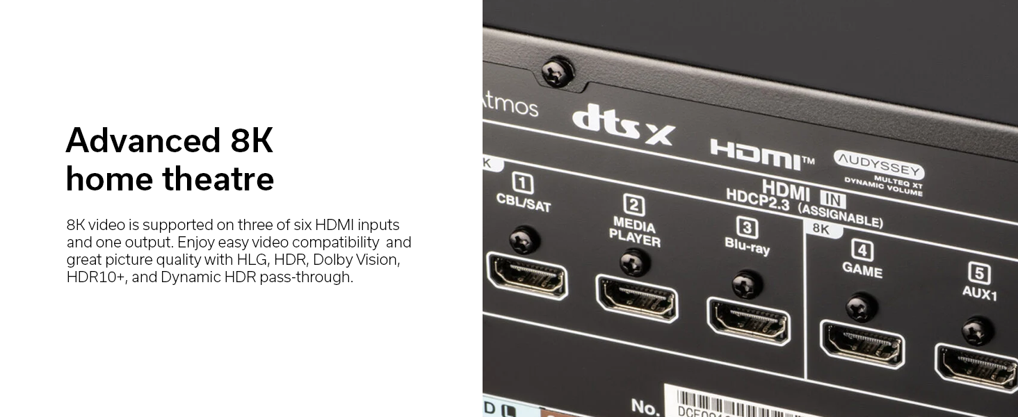 Denon AVR-X1800H, AV Receiver, AV Amplifier, Home Cinema, Surround Sound System, Dolby Atmos