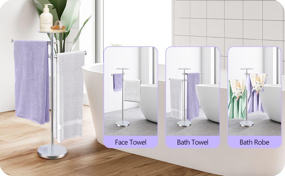 freestanding towel rack