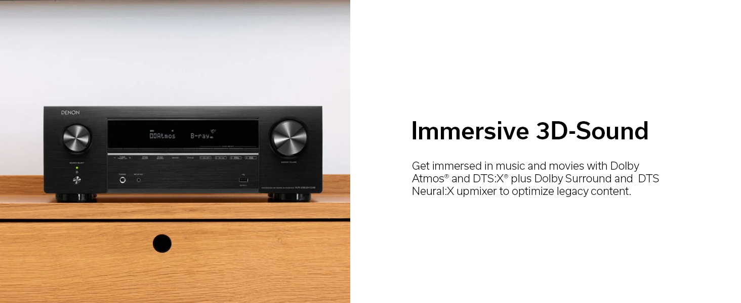 Denon AVR-X1800H, AV Receiver, AV Amplifier, Home Cinema, Surround Sound System, Dolby Atmos