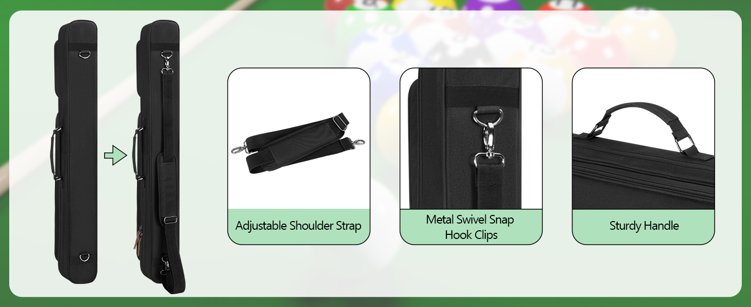 Billiard Pool Cue Stick Carrying Case