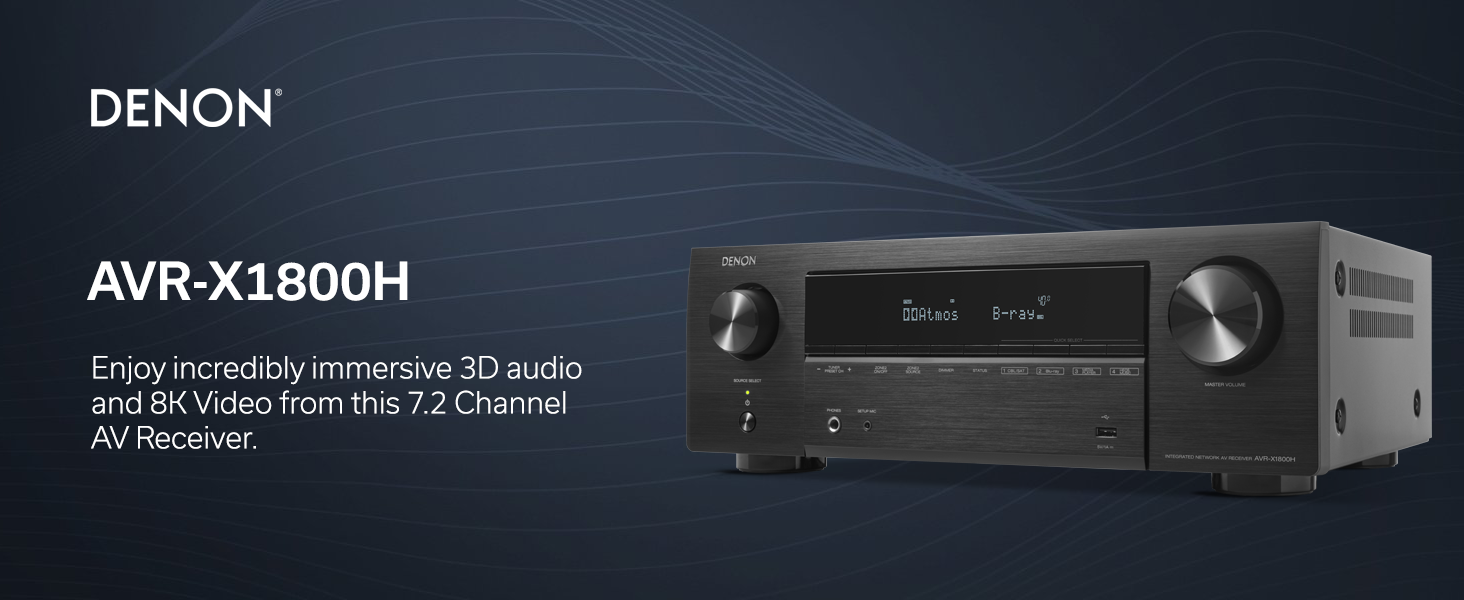 Denon AVR-X1800H, AV Receiver, AV Amplifier, Home Cinema, Surround Sound System, Dolby Atmos