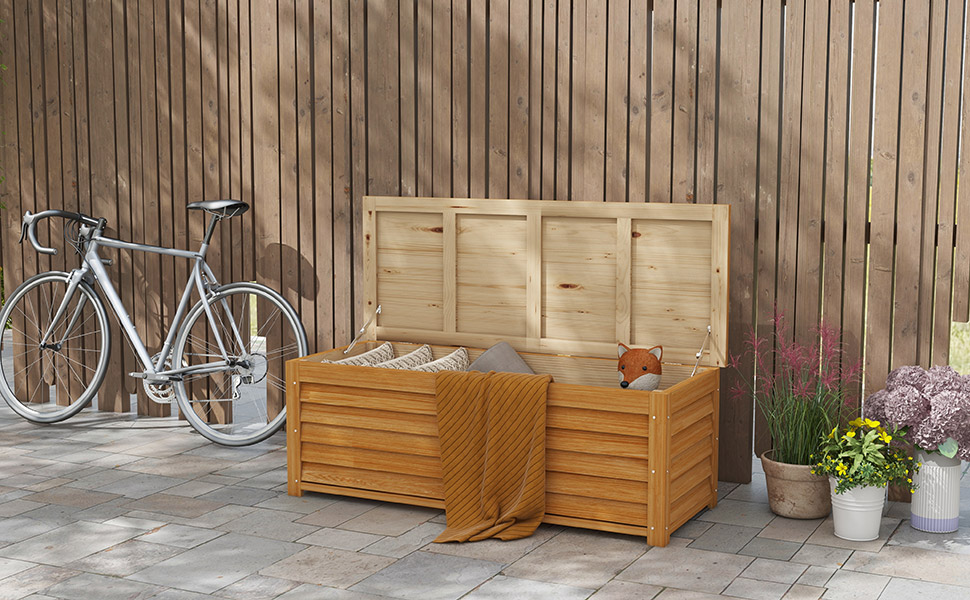 boxes cushion small dock workbench shovel seeds dirt work an