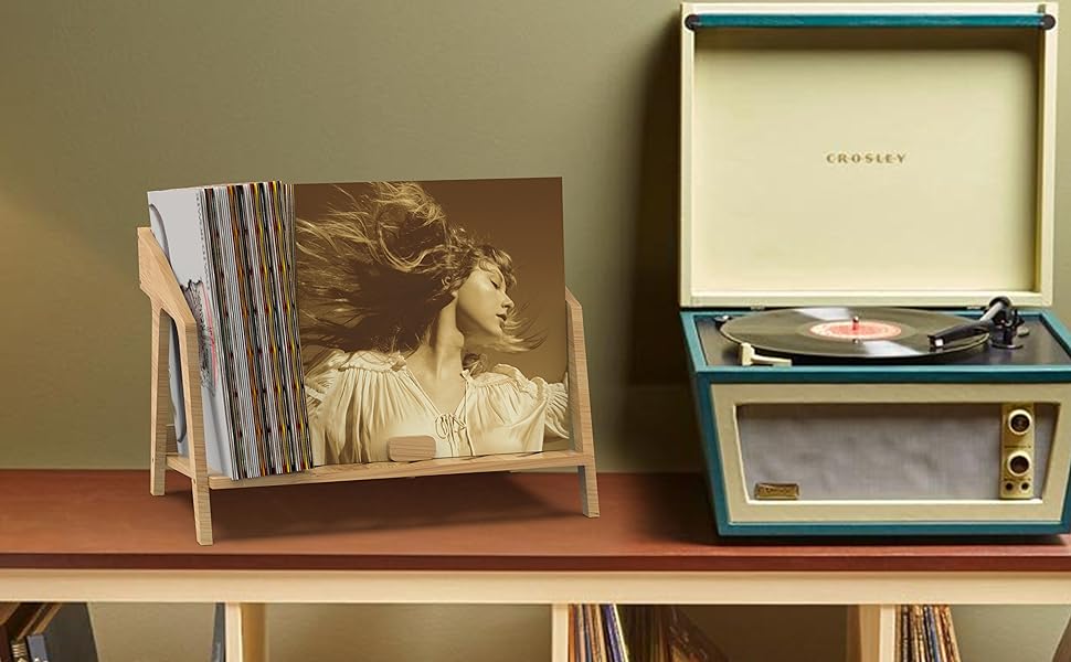 Bamboo Vinyl Record Holder