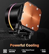 upHere gaming P240K AIO Cooler ARGB, 240mm Water Cooler CPU, All-in-One Liquid CPU Cooler with 2x...