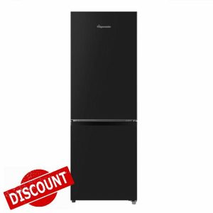 Fridgemaster MC50165EB 50cm Freestanding 60/40 Fridge Freezer - 175-litre capacity with Crisper box - Reversible Door - LED Lighting- 4 Star Freezer Rating - Black - E Rated            [Energy Class E]