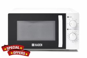 Haden 17L White Microwave Oven - 700W Easy Clean Microwave White - Manual Controls