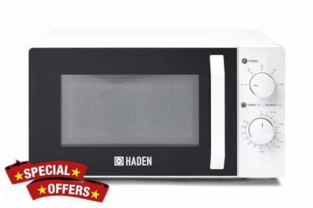 Haden 17L White Microwave Oven - 700W Easy Clean Microwave White - Manual Controls