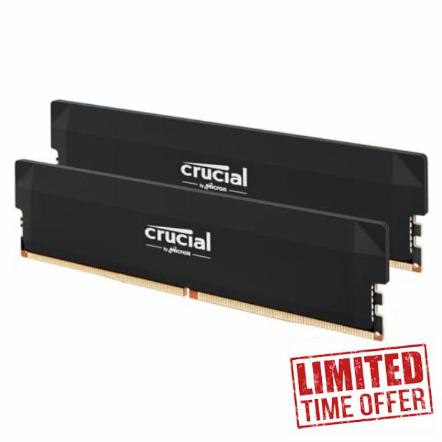 Crucial Pro DDR5 RAM 32GB Kit (2x16GB) 6400MHz CL38