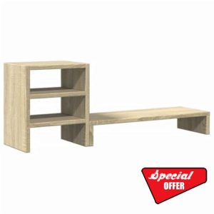 idaXL Monitor stand with desk organizer processed wood sonoma oak