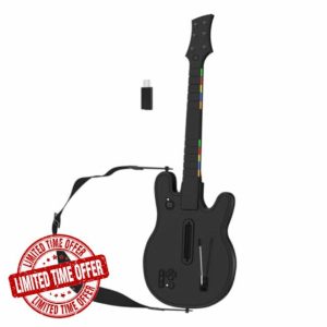 LYEAA Wireless Guitar Controller with Strap for PS3/4 PC Guitar Hero Rock Band Game Console Guitar Controlle