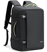 Lekespring Leather Backpack Trolley Business Backpack with Removable Wheels, Travel Rolling Waterd...