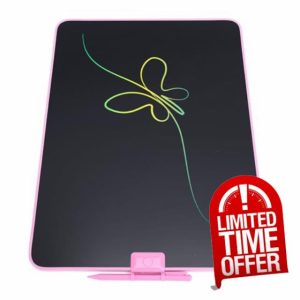 20 Inch LCD Writing Tablet LCD Writing Pad Rechargeable Drawing Board with Pen for Home Early Education (Rose Red)