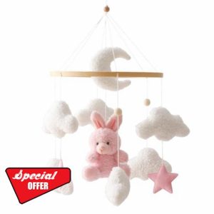 Adorable Mobile Cot Hanger with Plush Teddy Bear that Promotes Hand-Eye Coordination for a Happy Baby Nursery Unj372 (PK1
