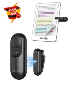 Stouchi Remote Control Page Turner for Kindle Paperwhite Colorsoft Oasis Scribe Kobo eReaders 2 in 1 Magnetic Kindle Clicker Lightweight for Kindle iPad Tablet with Wrist Strap Storage Bag-Black