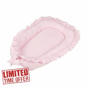 Baby Nest Pod Baby Lounger Cotton Newborn Nest Co-Sleeping Pod Portable Bassinet Mattress with Lace Baby Sleep Pod