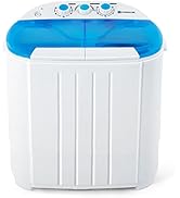 Portable Twin Tub Washing Machine 8.5 KG Total Capacity Washer And Spin Dryer Combo Compact For C...