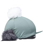 Harry Hall Horse Riding Hat Silk | Pom Pom Equestrian Helmet Jockey Skull Cap Cover