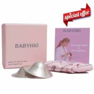 BABYHIG The Orginal Silver Nursing Cups – Silver Nipple Shields for Breastfeeding - Nipple Guards Protector for Breastfeeding - Nipple Shields for Nursing Newborn – Nickel Free – 925 Silve