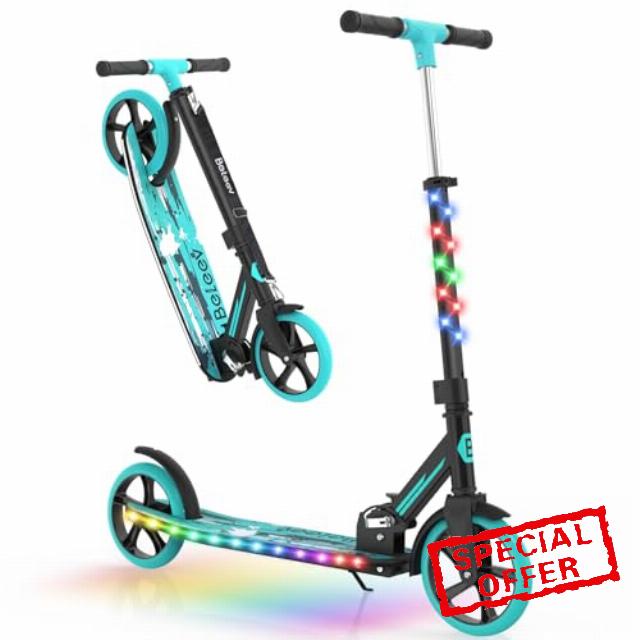 BELEEV V9 Scooters for Kids Ages 6+ with Light-Up Stem & Deck