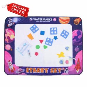 Warmiehomy Aquadoodle Mat 120x90cm Big Starry Sky Water Doodle Mat Drawing Mat for Kids with 2 Brushes