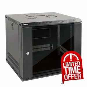 Tecmojo 9U Wall Mount Server Cabinet IT Network Rack Enclosure Lockable Door and Side Panels Black