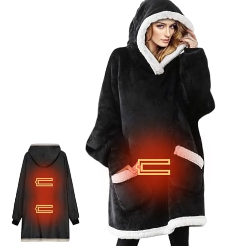 Oversized Flannel Wearable Blanket Hoodie with Pockets