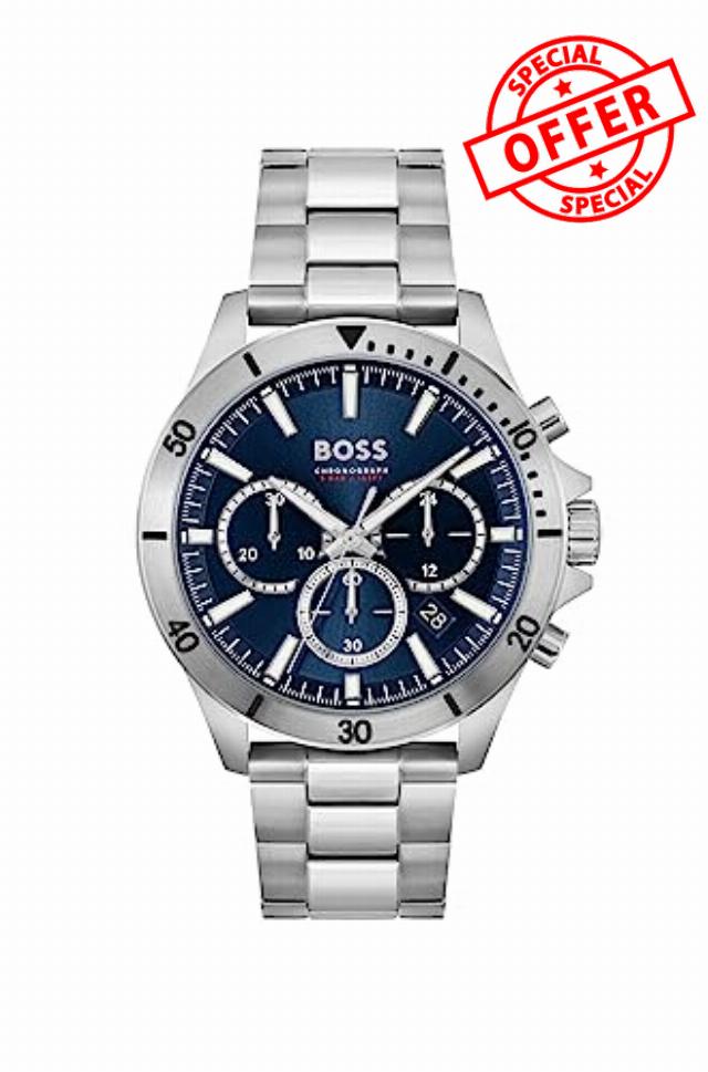BOSS Chronograph Quartz Watch for men Collection Troper with Leather or Stainless Steel strap