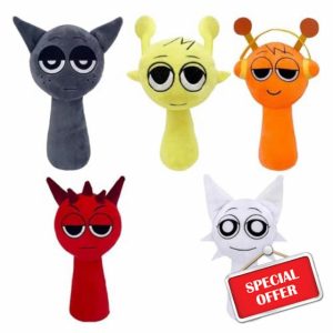 Sprunki Plush | 5Pcs 7.9in Sprunki Wenda Plushies Figure | Wenda Horror Game Stuffed Animal Doll | Cute Cartoon Anime Games Sprunki Plush Toy | Soft Plushie Pillow For Fans Kids Adults