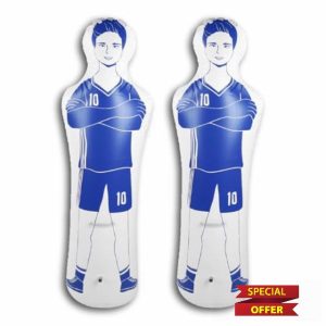 equlup 2 Pieces 40 x 160 cm/15.75 x 62.99 Inches Inflatable Football Dummy Goalkeeper Training Dummy for Football Defender Free Football