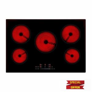 Willow WCH77T 77cm Touch Control Electric Hardwired Ceramic Hob with Five Cooking Zones