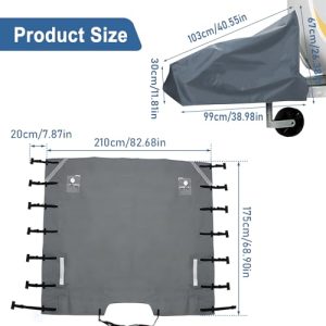 Universal Waterproof UV Resistant Caravan Hitch Cover for Trailers with 2 LED Emergency Lights