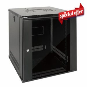 Tecmojo 12U Wall Mount Server Cabinet IT Network Rack Enclosure Lockable Door and Side Panels Black