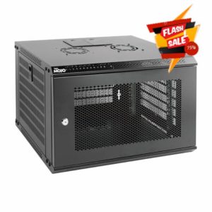 Tecmojo 6U Wall Mount Server Cabinet IT Network Rack Enclosure Lockable Door and Side Panels Black