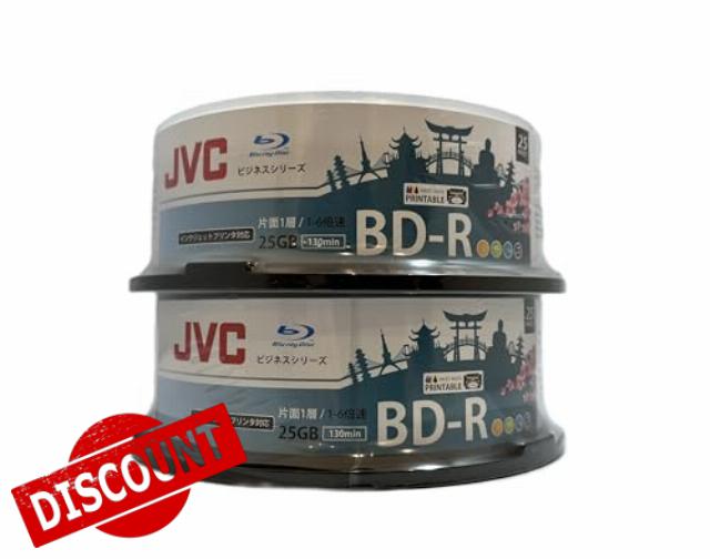 50 -Pack BD-R Disc Blu Ray 1-6 25GB Capacity 130 Minutes Inkjet Printable