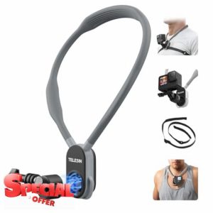 TELESIN° Quick Release Magnetic Neck Mount with Brust Strap for GoPro Hero 13 12 11 10 MAX DJI Osmo Action 5 Pro/4/3/2 Pocket 3 Insta360