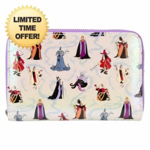 Loungefly Disney Villains Iridescent Zip Around Walle
