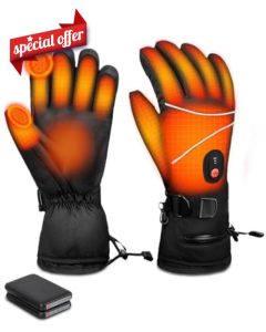 Lorrtta Heated Gloves for Men Waterproof Windproof Heated Gloves for Women 3 Speed Heat Adjustable Usb Heated Gloves Rechargeable with Touch Screen For Outdoor Motorcycle Cycling Skiing Gifts Winte