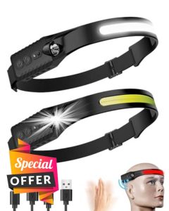 Coyonce 2 Packs Head Torch Rechargeable