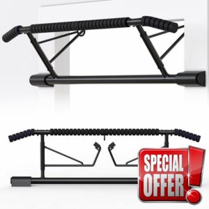 Door Frame Pull Up Bar Doorway Fits 70-92cm Width 12-21cm Depth Door Frame Fitness Chin-Up Bar Frame for Home Gym Exercise with Padded Handles Bar No Drilling No Screws No Assembly Foldable for Home