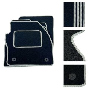 DB Bespoke - Tailored Car Mats - Compatible with Audi Q2 2016 to Present - Black Carpet - Non-Slip Carpet Mat - 4 pc Complete Car Floor Mats with 4 Velcro clips - GREY