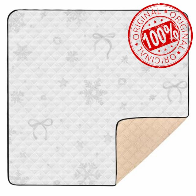 White Christmas Snowflake Bow Large Sturdy Baby Playmat for Floor Comfortable Baby Crawling Mat for Babies Infants Toddlers
