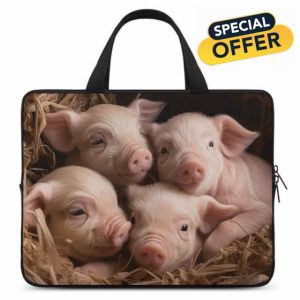 Laptop Shoulder Bag Laptop Bag Computer Bag Four Little Pigs Messenger Bag for Unisex