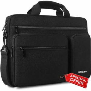 DOMISO 17" Business Laptop Briefcase Messenger Shoulder Bag Protective Carrying Case for 17-17.3 Inch Notebook/Chromebook/Ultrabook/Gamebook/Dell/Lenovo/Acer/HP/MSI/LG