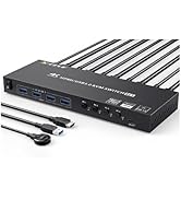 USB Type-C KVM Switch 4K@60Hz,MLEEDA USB C Switch for 2 Computers Share 1 Monitor and 4 USB Devic...