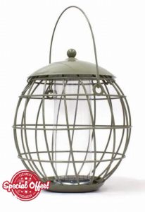 Round Metal Squirrel Proof Mealworm and Suet Pellet Wild Bird Feede