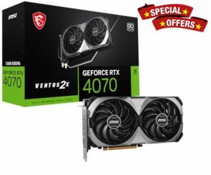 MSI GeForce RTX 4070 Ventus 2X E1 12G OC Gaming Graphics Card - 12GB GDDR6